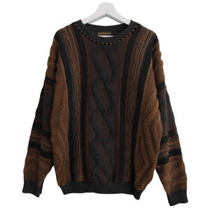 Vintage Tosani Eclectic Grandpa 3D Knit Coogi Style Pullover Sweater Mens XL